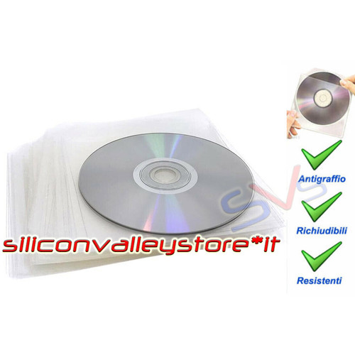 100 bustine porta dvd blu - bustine,